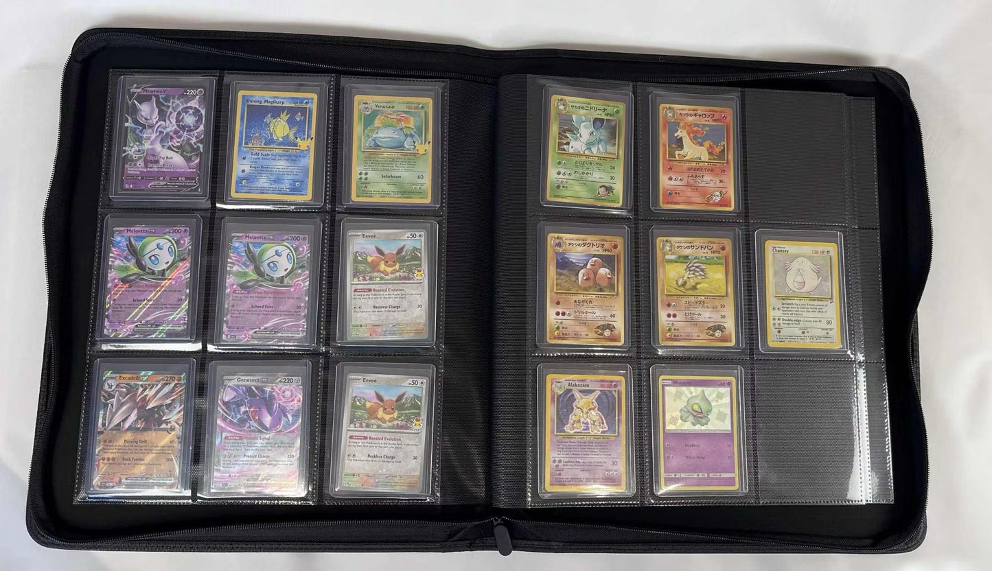 Svart Toploader 9-pocket zip-binder för 216 kort