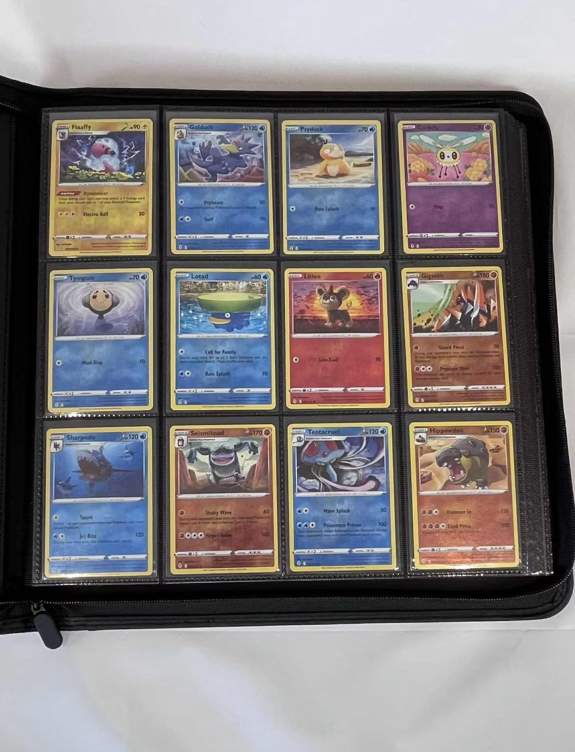 Svart 12-pocket zip-binder för 480 kort