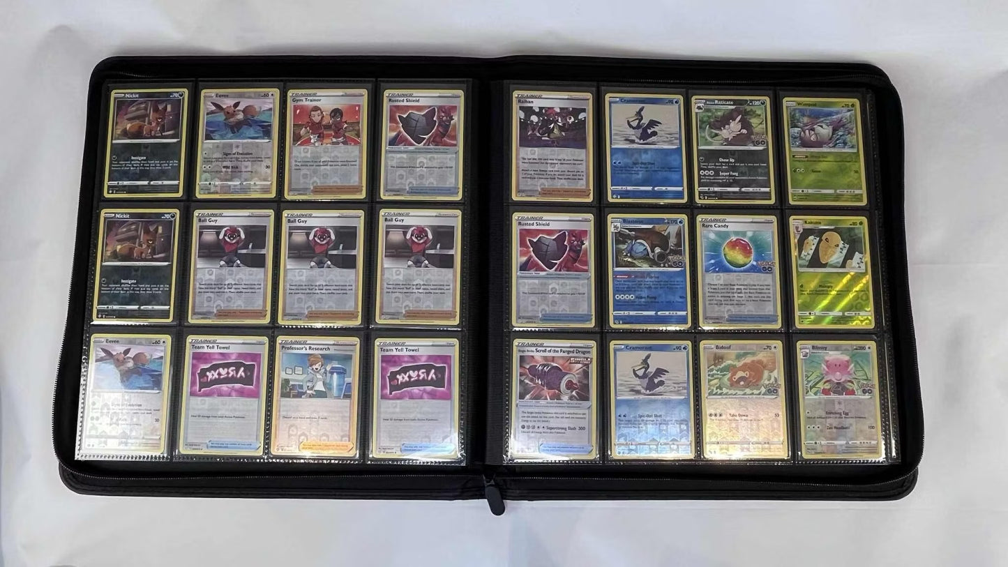 Svart 12-pocket zip-binder för 480 kort